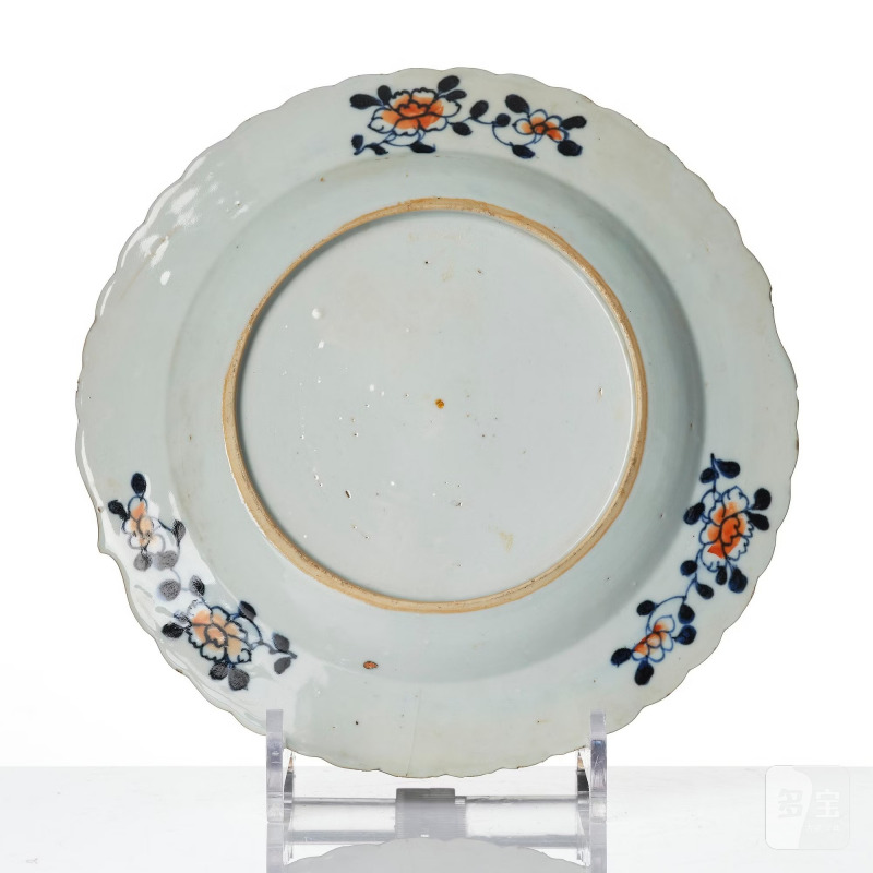 A set of three famille rose 'tobacco leaf' plates, - 图3